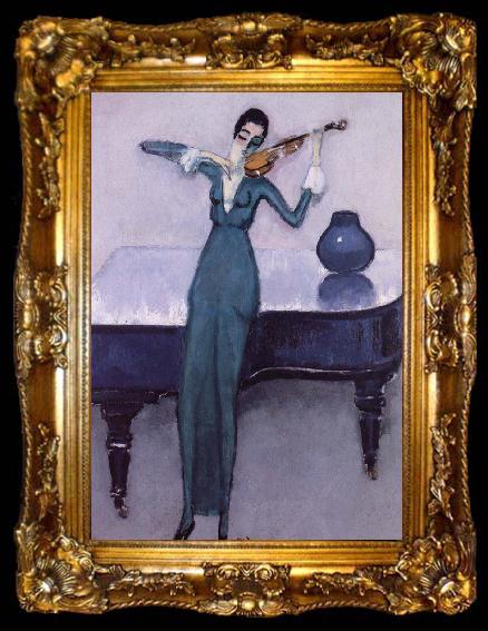 framed  kees van dongen Ibe violin player, ta009-2
